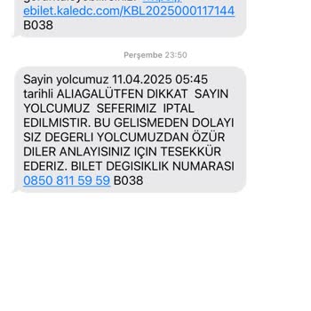 Kale Seyahat İptal Edilen Sefer Ve Obilet İletişim Sorunu