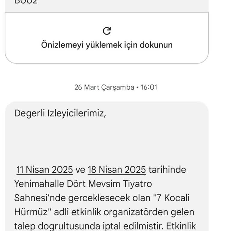 İptal Edilen Tiyatro Oyununun Ücreti Neden Hala İade Edilmedi?