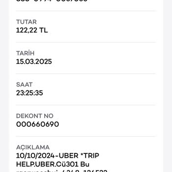 Uber Hesabımdan Haksız Para Çekimi