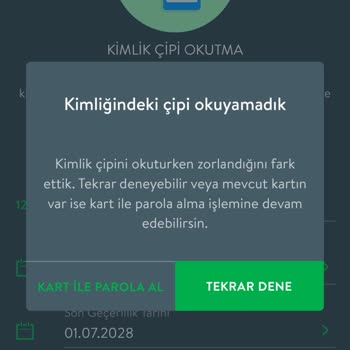 Banka Uygulamasında Kart Sorunu Ve Şifre Değiştirememe