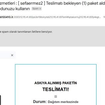 PTT Kargo Üzerinden Gelen Şüpheli Mesajlar