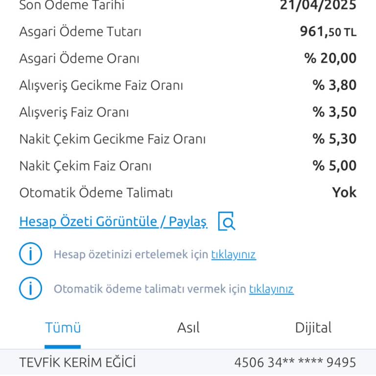 Kredi Kartı Yıllık Ücreti Şoku