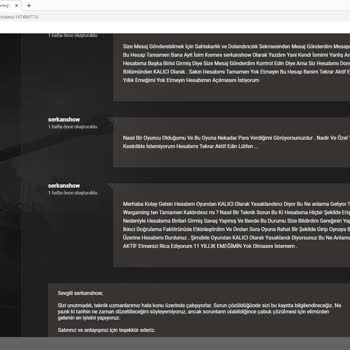 World Of Tanks Destek Hattı: Uzun Süreli Hesap Kilidi