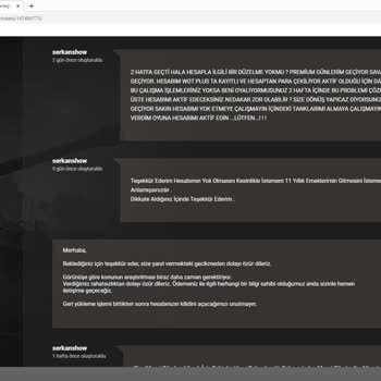 World Of Tanks Destek Hattı: Uzun Süreli Hesap Kilidi