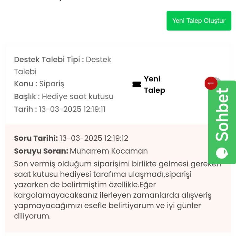 Kuzeysaat.com'dan Hediye Saat Kutusu Hayal Kırıklığı