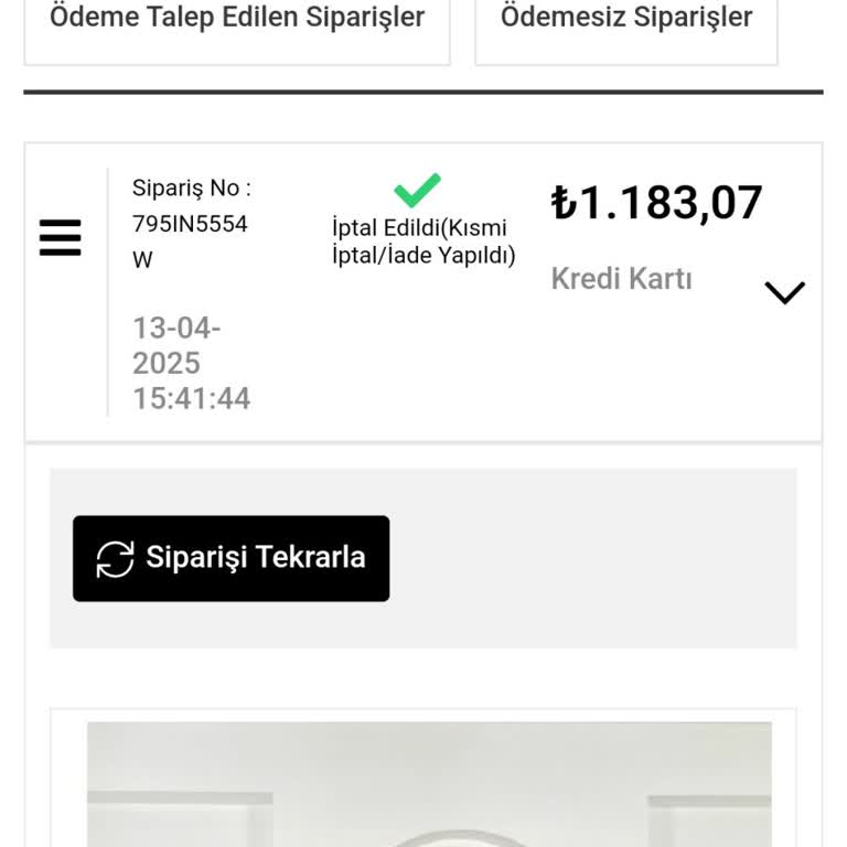 İptal Edilen Siparişin Ücret İadesi Yapılmadı