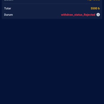 Kazandığım Paranın Ödenmemesi Ve Hesabın Sıfırlanması