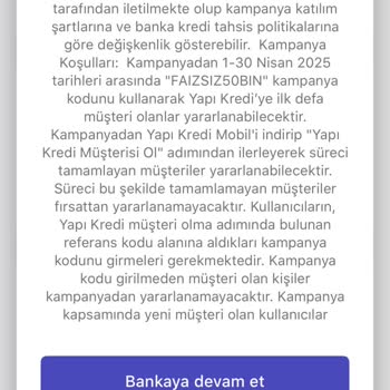 Yapı Kredi Bankası Faizsiz Kredi Hakkında Yanıltıcı Bilgilendirme