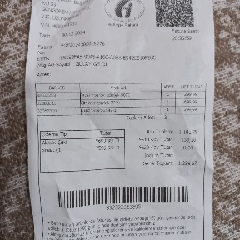 Barrels And Oil Gömlekte Dikiş Problemi Ve Yetersiz Müşteri Hizmeti