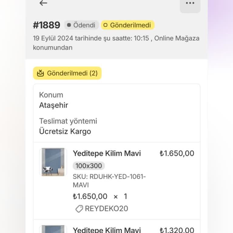 Reydeko Halı'dan Teslim Edilmeyen Ürünler ve Müşteri Mağduriyeti