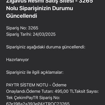 Zigavus Siparişim Gönderilmedi Ve İade Yapılmadı