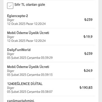 Vodafone Hattımda İznim Dışında Yapılan Ücretlendirmeler