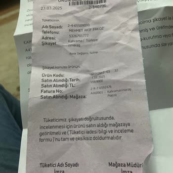 Ürün Kalitesi Ve Müşteri Mağduriyeti Üzerine Acil Çözüm Talebi