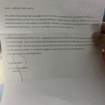 Ürün Kalitesi Ve Müşteri Mağduriyeti Üzerine Acil Çözüm Talebi