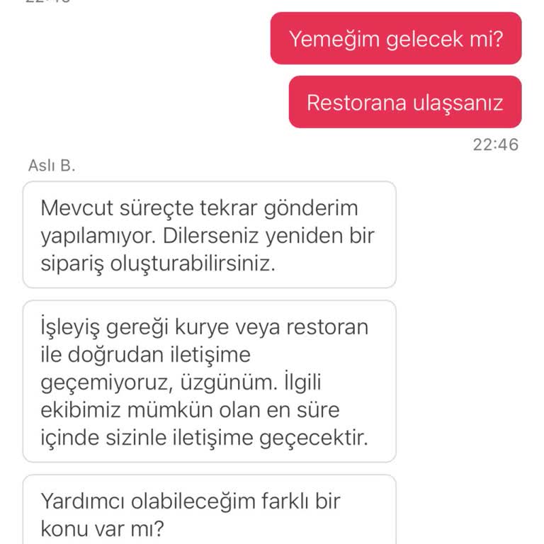 Yemeksepeti'nde Teslim Edilmeyen Sipariş Ve Yetersiz Destek