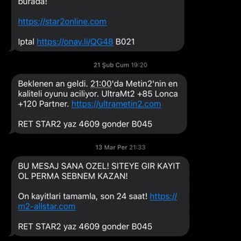 Sürekli Gelen İstenmeyen SMS'ler Canıma Tak Etti