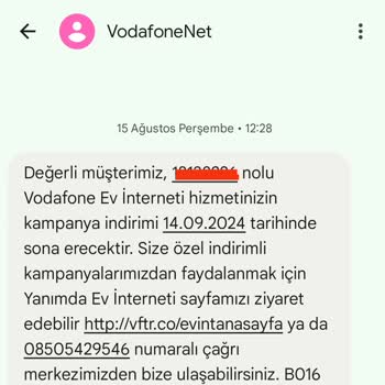 Vodafone Ev İnterneti Sözleşme Yenileme Ve Fatura Sorunu
