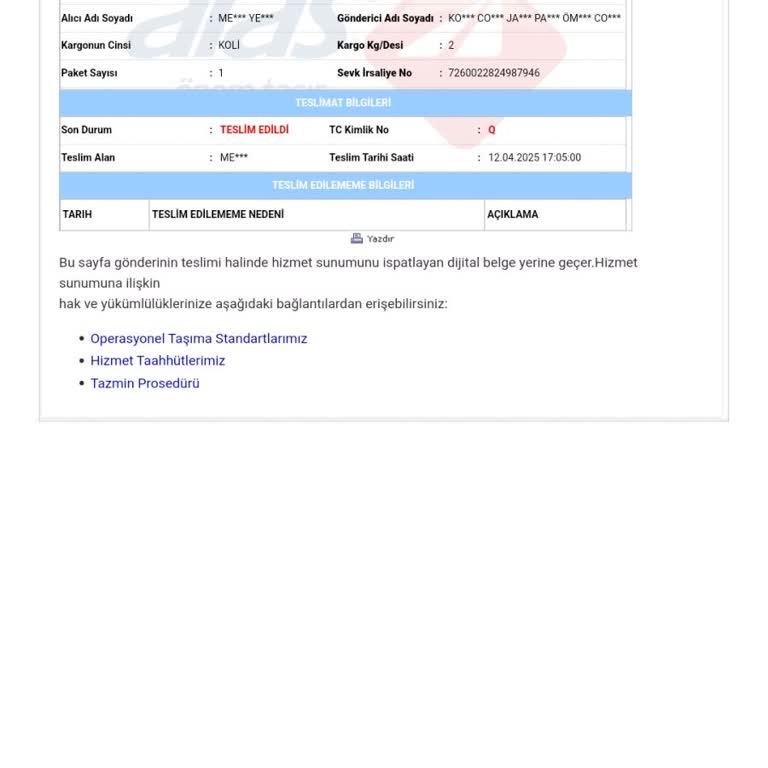 Yanıltıcı Teslimat Bildirimi Ve Kargo Şirketi Sorunu