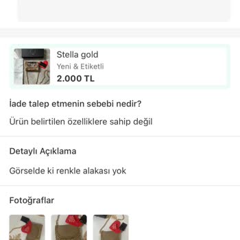 Yanlış Renk Çanta Ve İade Sorunu