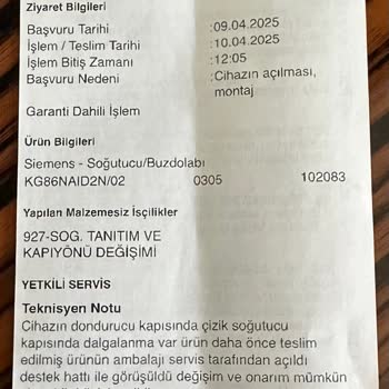 Siemens Buzdolabında Kurulum Sonrası Hayal Kırıklığı