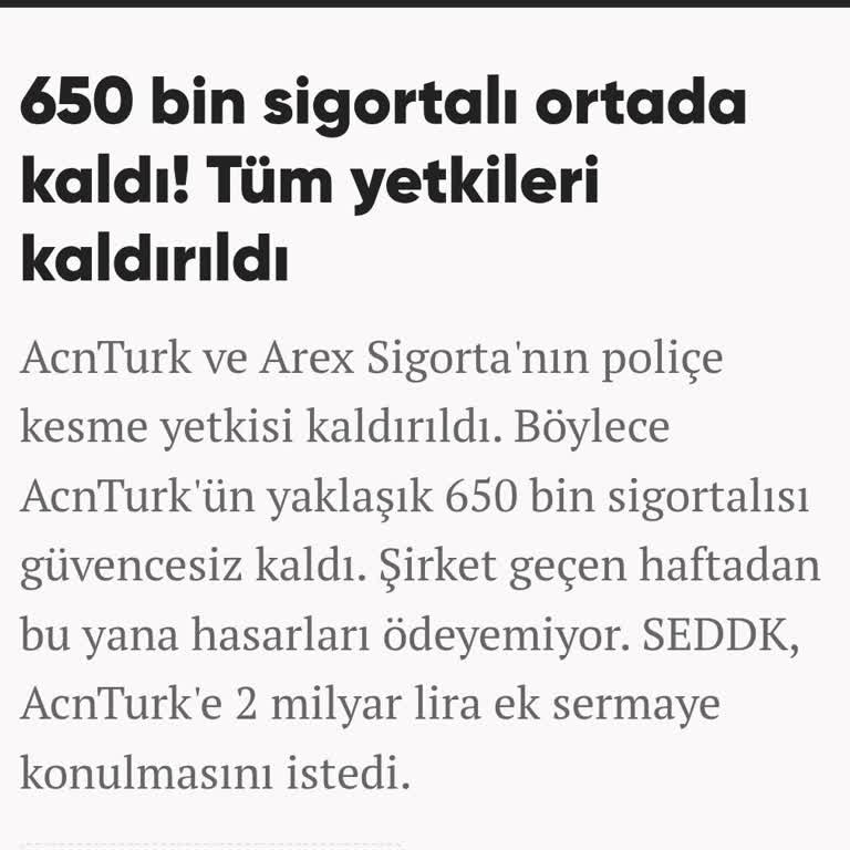 AcnTurk Sigorta Şirketinin Yetersizliği Müşteriyi Mağdur Ediyor