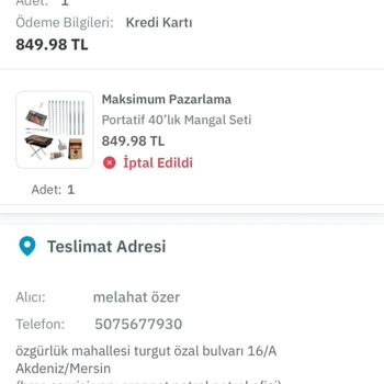 Mangal Seti İptali Ve Para İadesi Bekleyişi