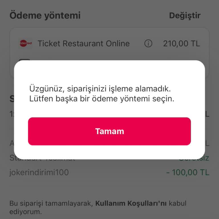Yemeksepeti'nde Edenred Ticket Online Sorunu Ve Ulaşılmaz Müşteri Hizmetleri