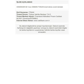 VakıfBank'tan İzinsiz Kesinti İadesi Talebi