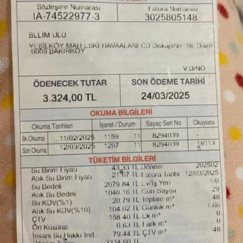 İSKİ Faturalarında Anlamsız Yüksek Tutar Sorunu