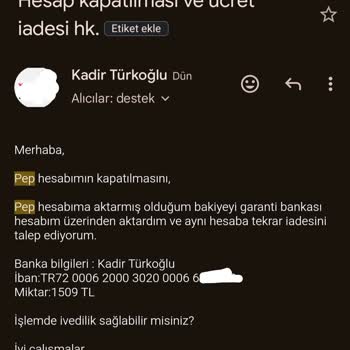 Pep Kart Hesabında Bloke Sorunu Ve Güvenlik Endişesi