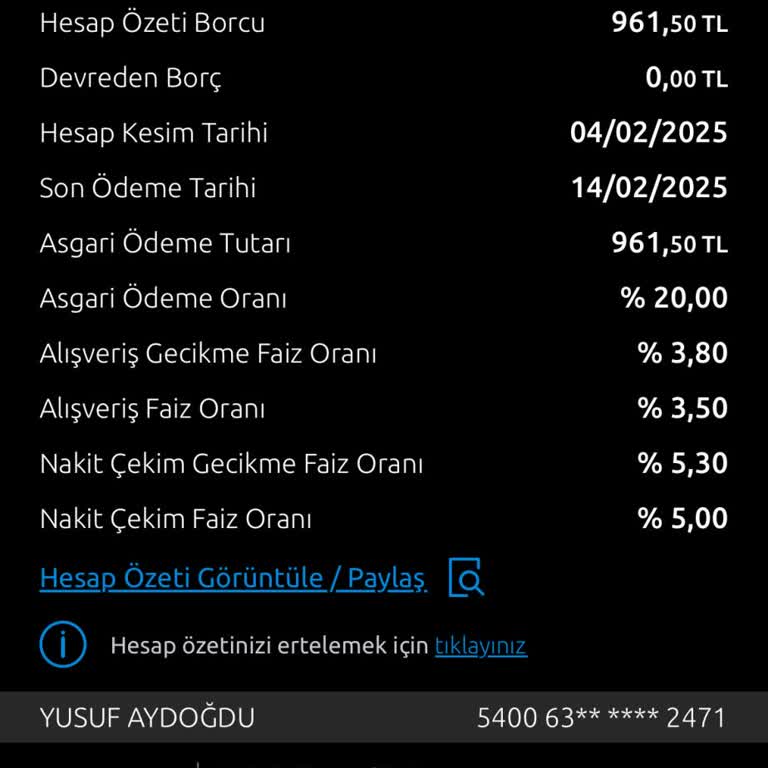 Yapı Kredi Kredi Kartı Üyelik Ücreti İadesi Talebi
