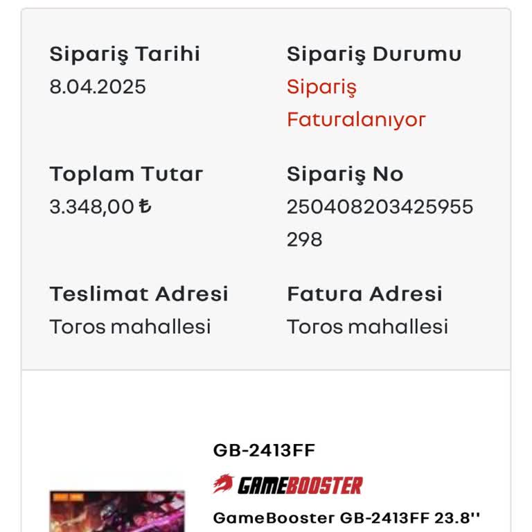 Siparişin Hazırlanma Süresi Beklenenden Uzun