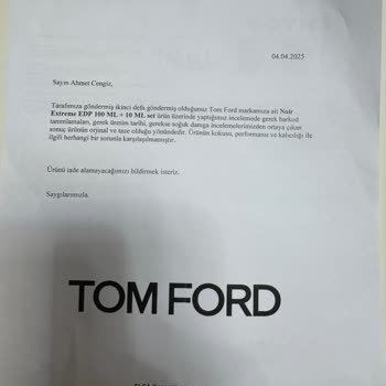 Tom Ford Parfümünün Orijinalliği Konusunda Hayal Kırıklığı