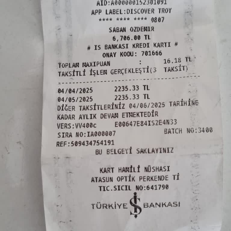 Atasun Optik'te Aldığım Gözlük Çizik Çıktı