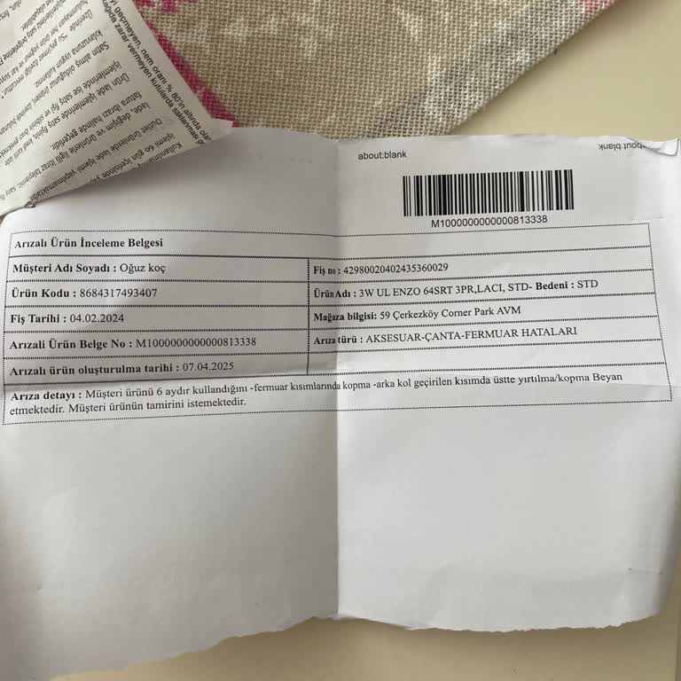 Fermuar Sorunu Ve Müşteri Memnuniyeti Eksikliği