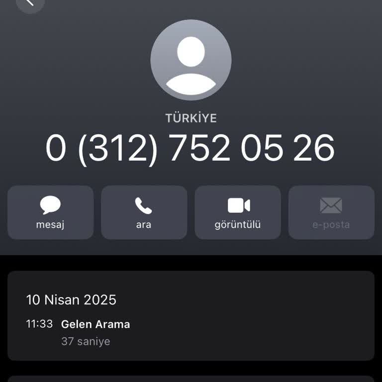 03127520526 Numara Tarafından Gelen Arama!