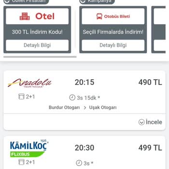 Otobüs Bileti Fiyatlarındaki Sürekli Artış Ve Düşüşler