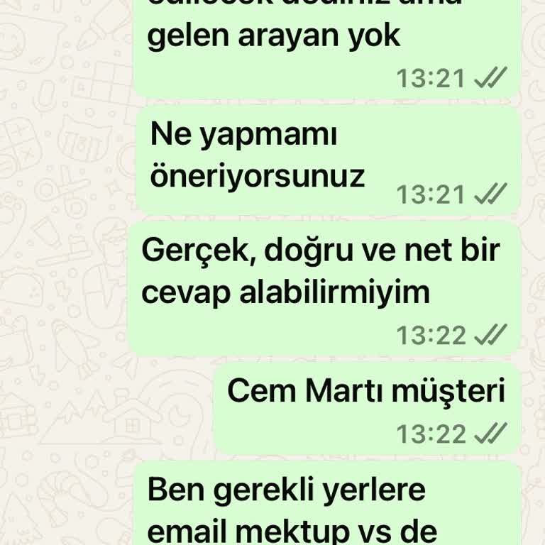 Teslimat Sözü Tutulmayan Mobilyalar
