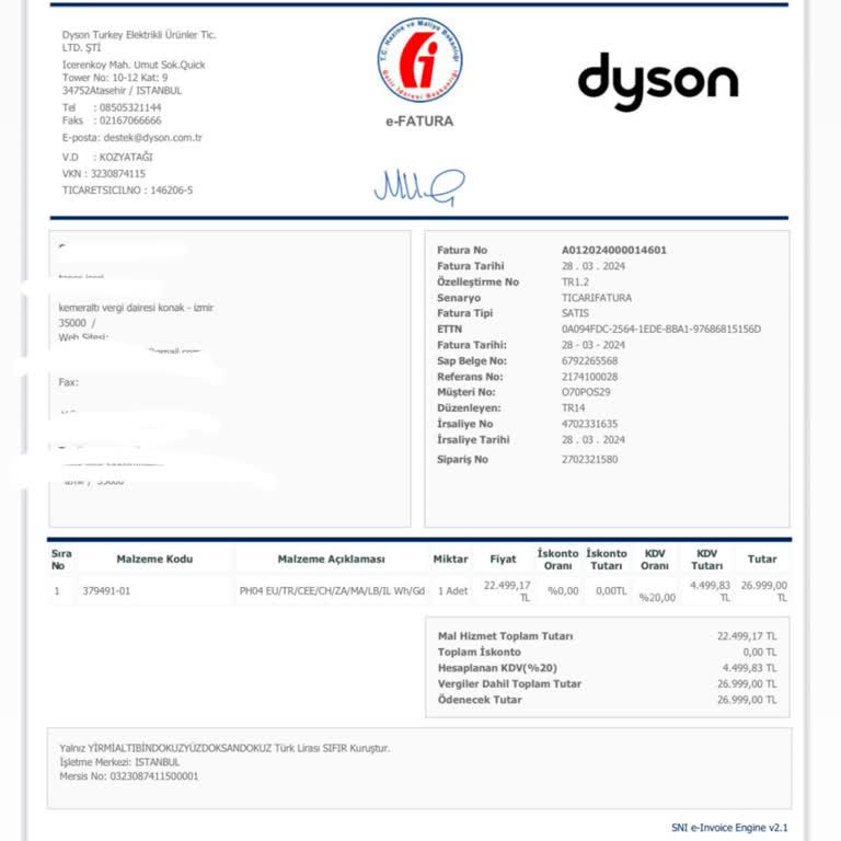Dyson Servisinde Fatura Ve Seri Numarası Çıkmazı