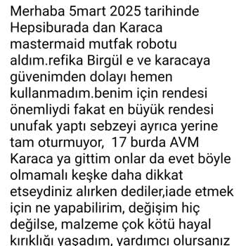 Mutfak Robotu Hayal Kırıklığı Ve Yetersiz Müşteri Hizmeti