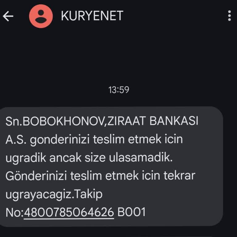 Teslim Edilmeyen Kart Ve Yanıltıcı Bildirim