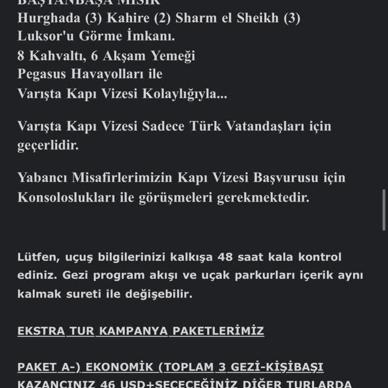 Mısır Turunda Eksik Gün Sayısı Ve İletişim Sorunu