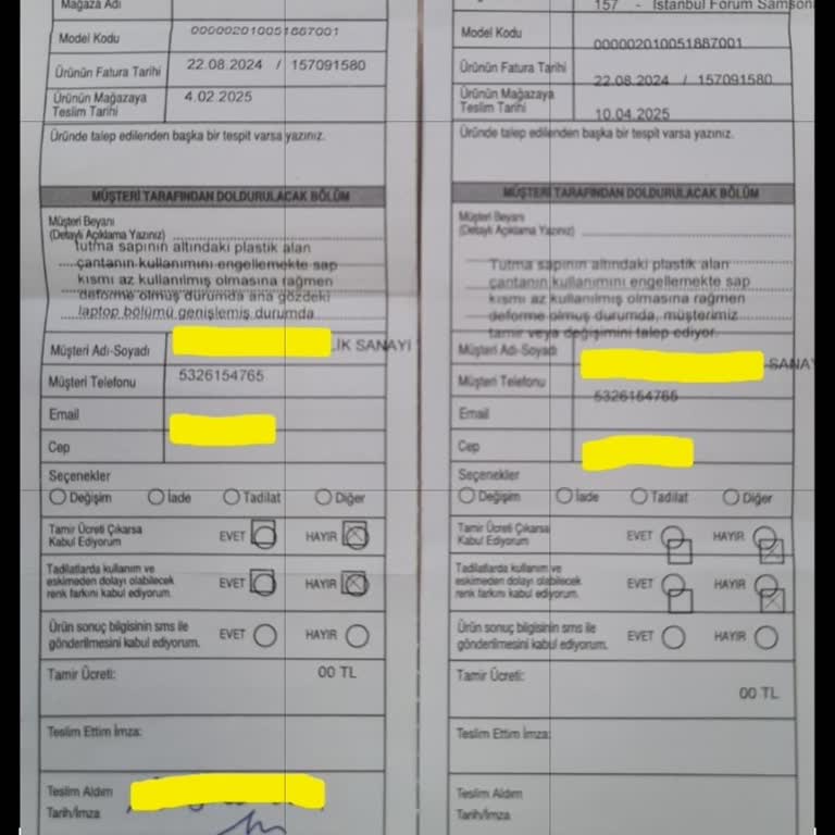 Samsonite Çantada Kalite Sorunları Ve İlgisiz Müşteri Hizmetleri