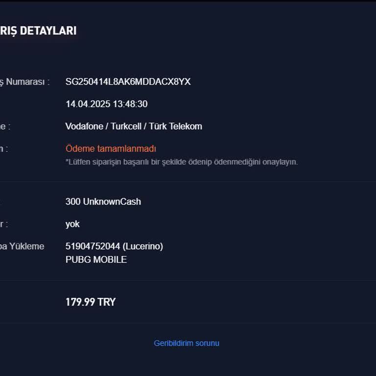 Midasbuy'dan Alınan UC Halen Gelmedi