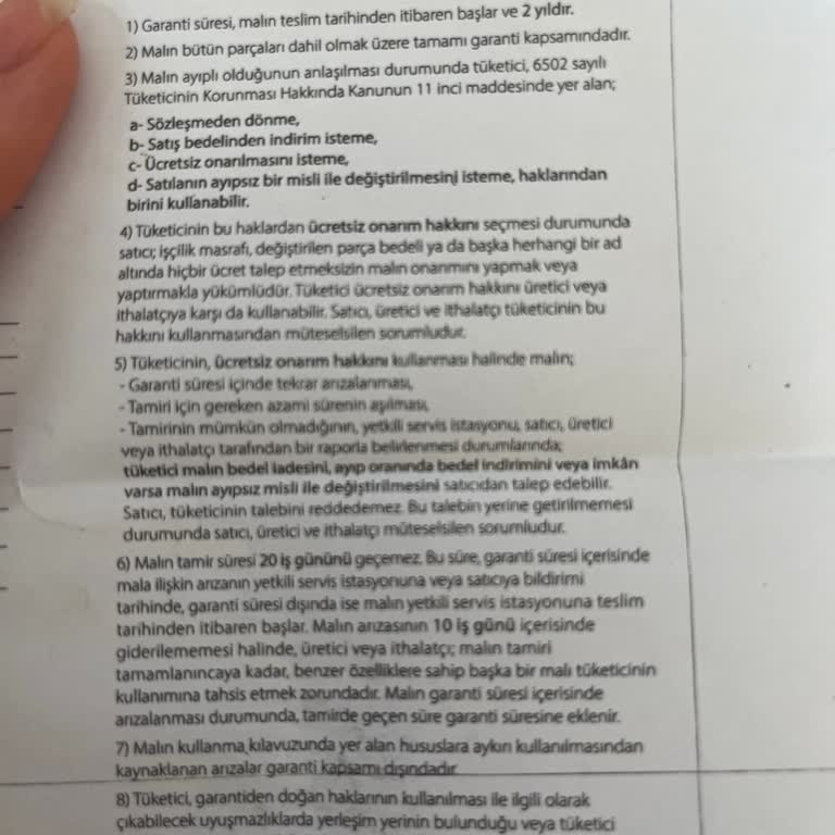 Garanti Kapsamında Olmayan Servis Ücreti Ve Geri Gönderilmeyen Telefon