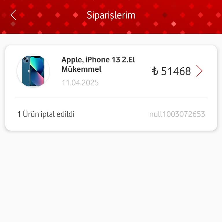 Vodafone Yanımda Uygulamasında Stok Sorunu Ve İptal Edilen Sipariş