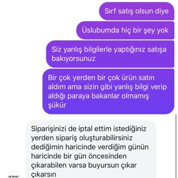 Sipariş Sorunu Ve Müşteri Hizmetlerinde Saygısızlık