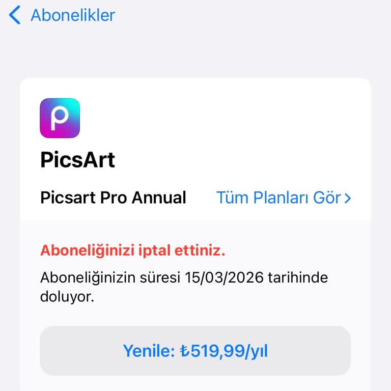PicsArt Beklenmeyen Ücretlendirme Ve İade Talebi
