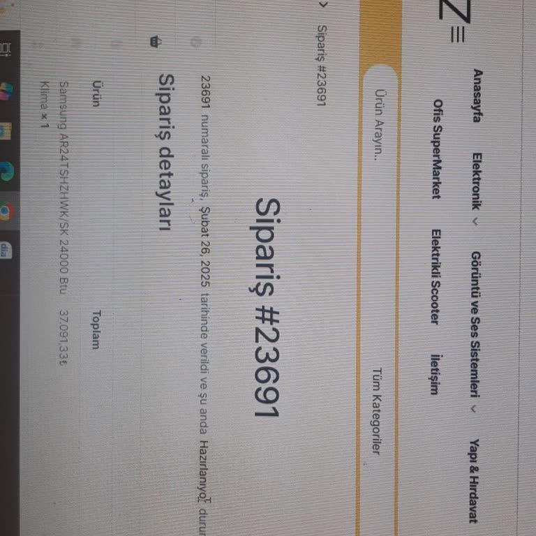 Evinidiz'den Aldığım Samsung Klima Siparişimde Mağduriyet Yaşıyorum