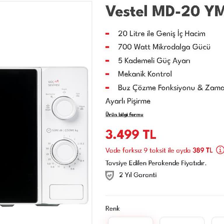 Vestel Mikrodalga: Yüksek Yedek Parça Ücreti Şoku